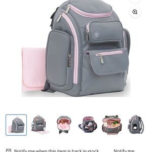 Gray and Pink Jeep Diaper bag